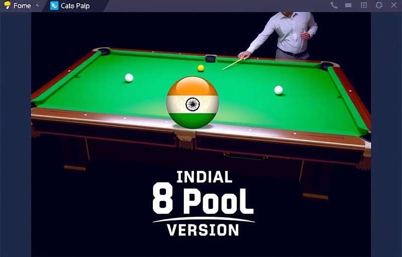 8 Ball Pool - Indian Version main screen showing Indian-themed pool table with 8 Ball Pool - Indian Version watermark